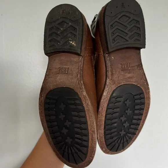 FRYE Tyler Engineer Boots Ankle Bootie Cognac Leather size 7 - Picture 4 of 5